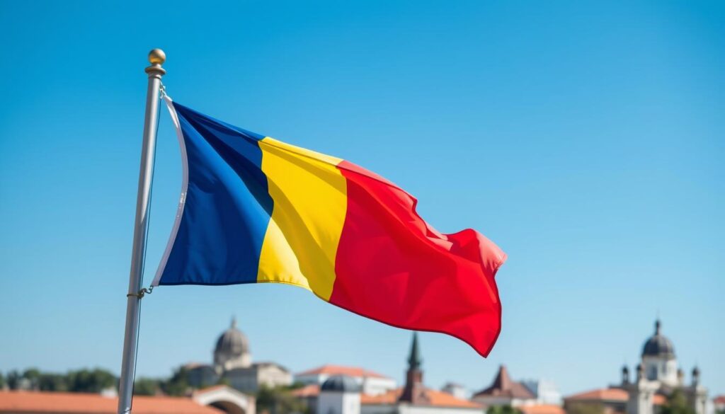heutige Flagge Rumäniens