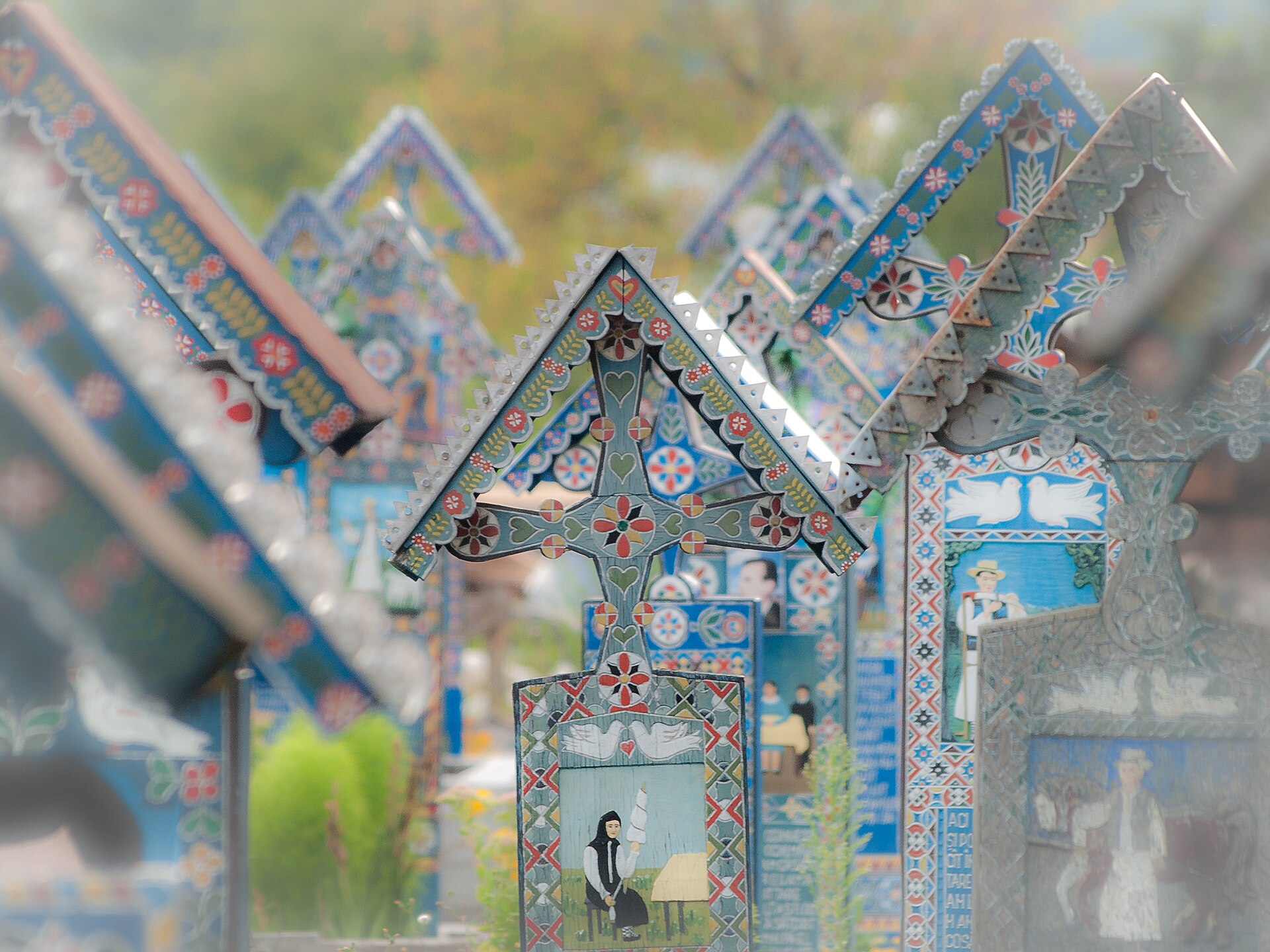 Crosses at Merry Cemetery - Sapanta Village, Romania.jp